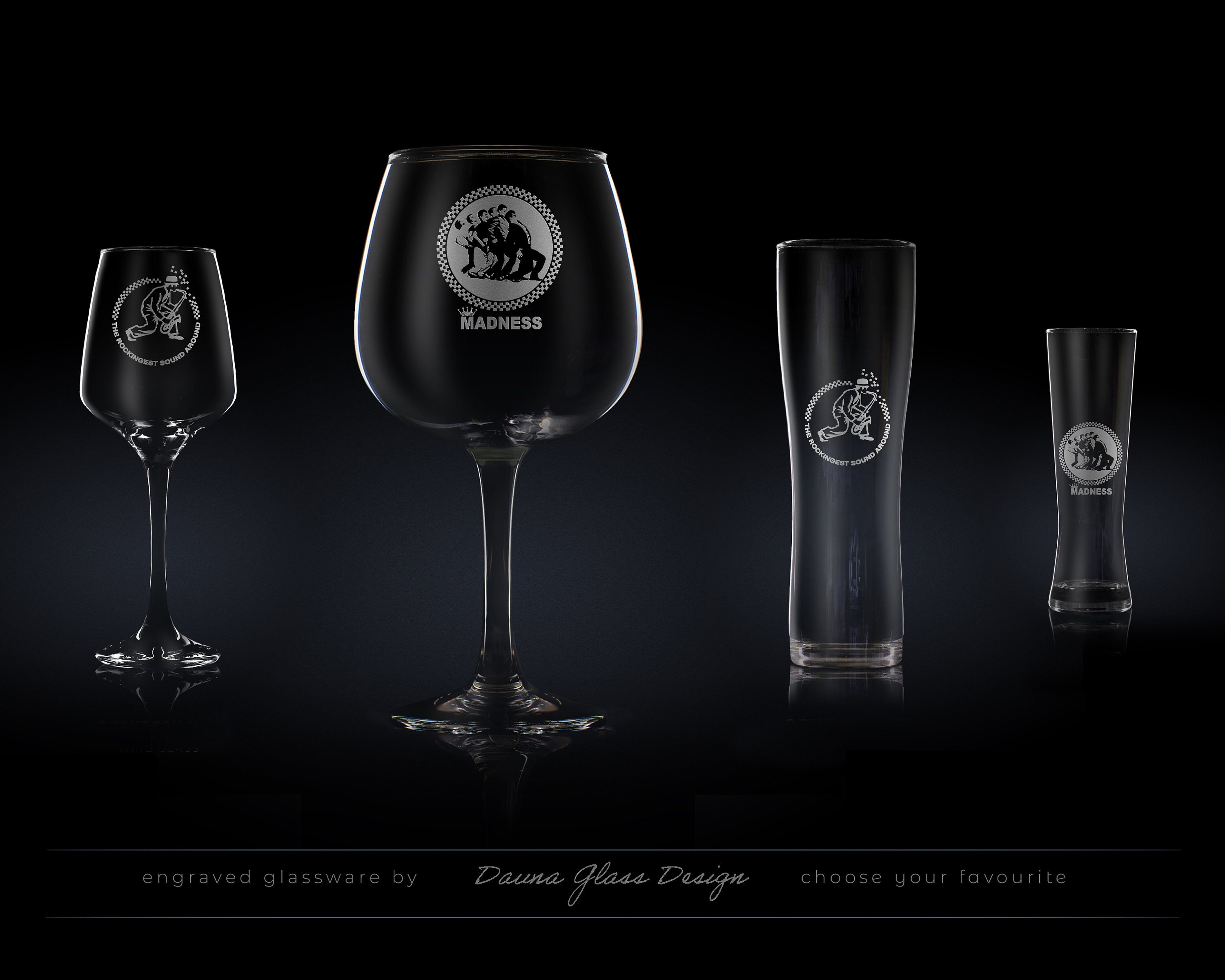 Download Madness Wine Glass The Nutty Boys Gin Glass Saxophone Etsy