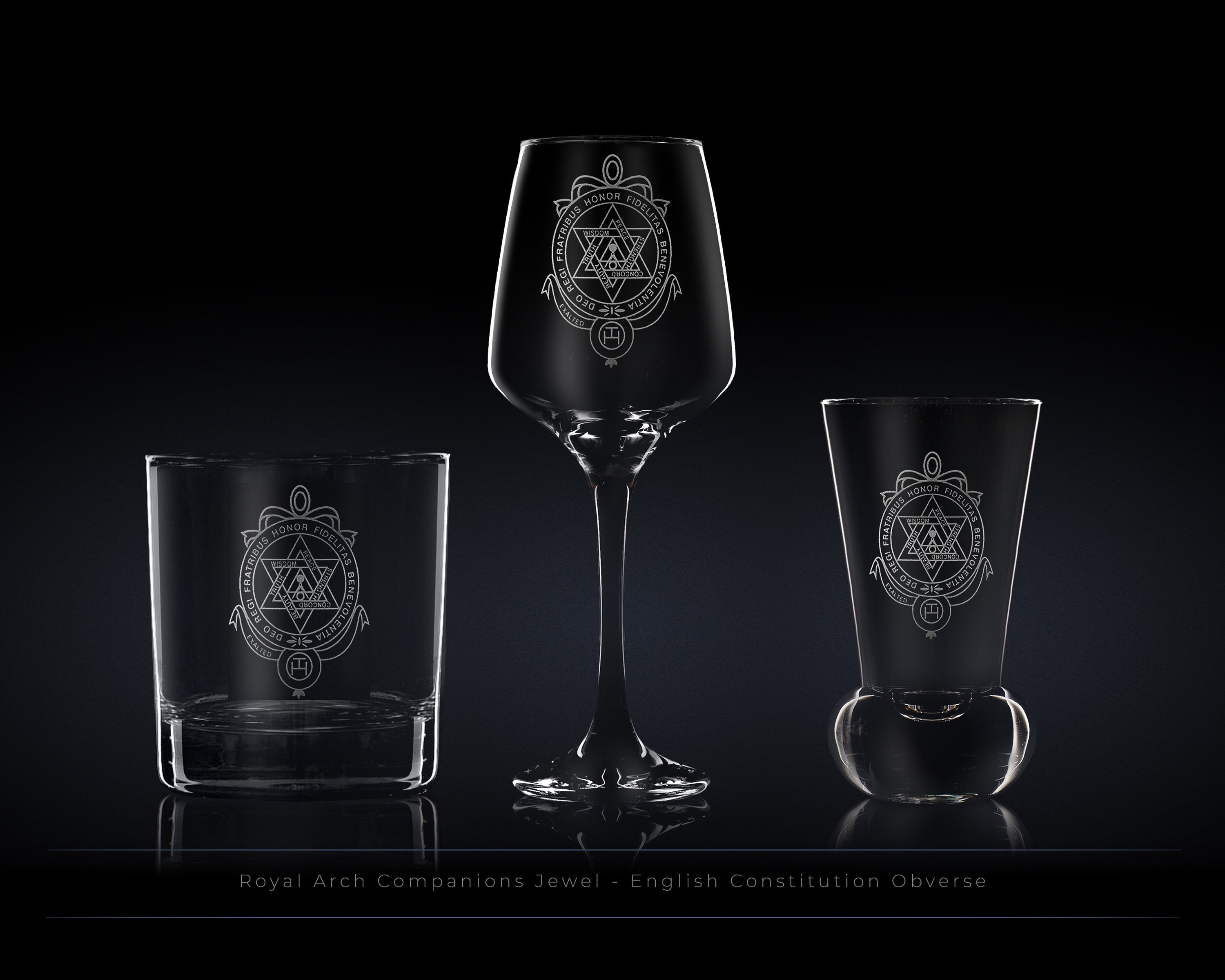 Masonic Whisky Glass Engraved With Royal Arch Companions Jewel Etsy