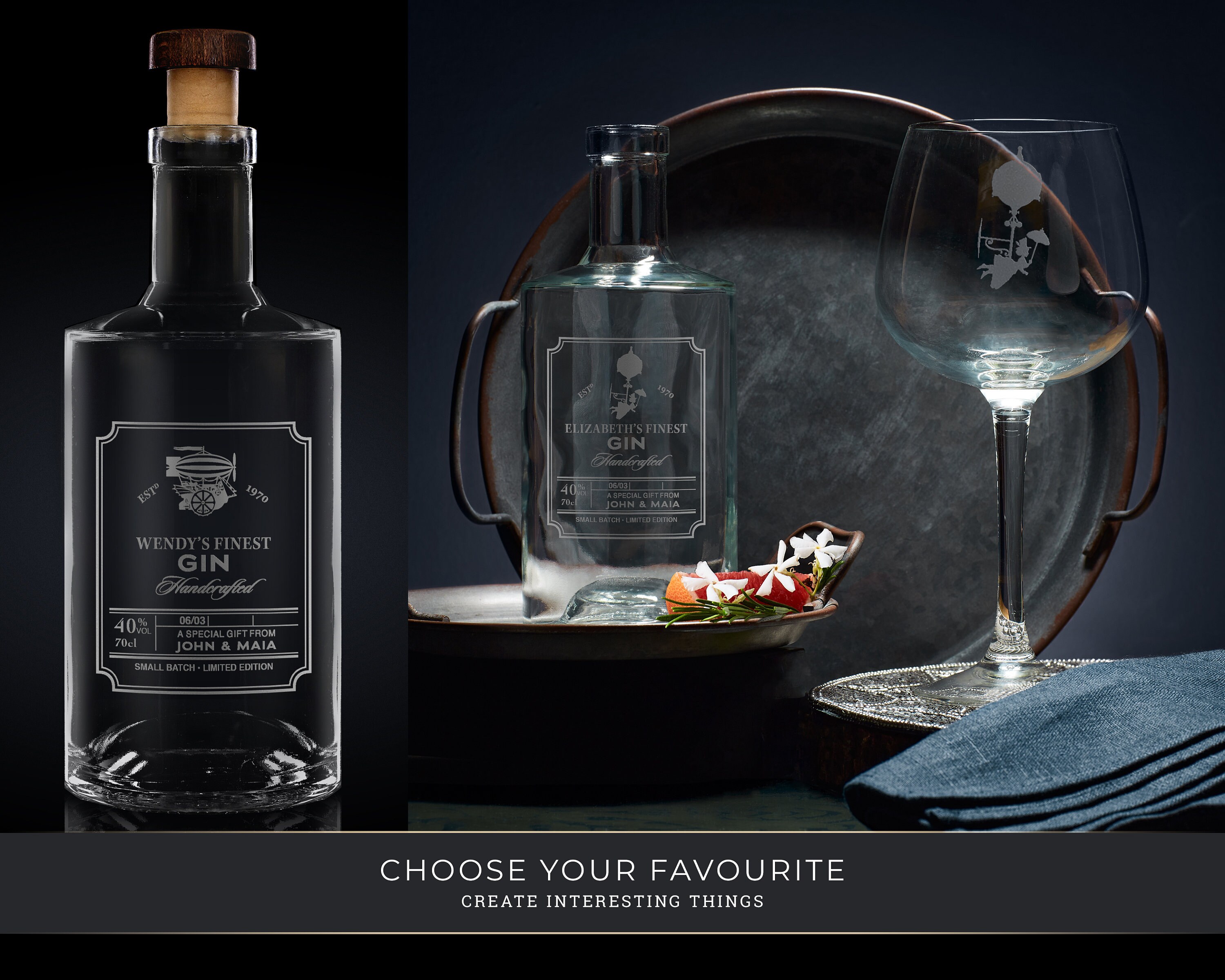 Personalised Gin Decanter Steampunk Engraved Spirit Bottle Etsy