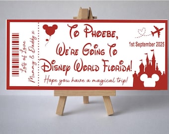 We’re Going To Disney World Florida- foil ticket- fully personalised