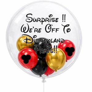 Surprise! We’re off to Disneyland Paris  Vinyl Decal - NO BALLOONS are included