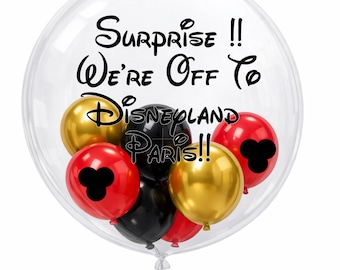 Surprise! We’re off to Disneyland Paris  Vinyl Decal - NO BALLOONS are included
