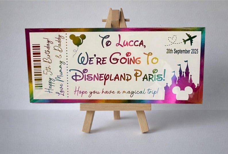 We’re Going To Disneyland - foil ticket- fully personalised Bild 1