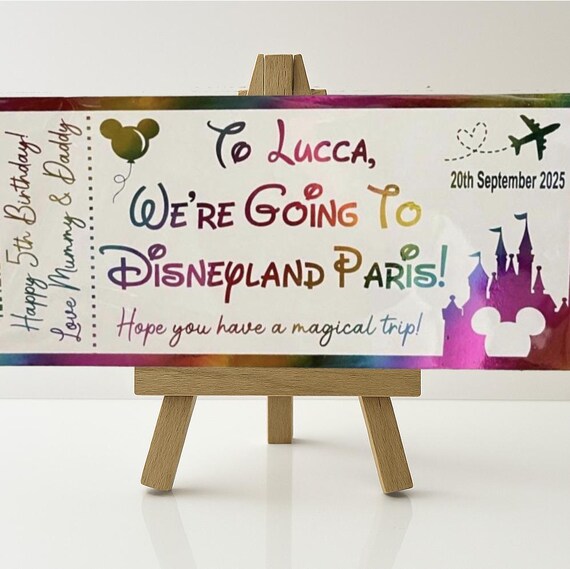 We’re Going To Disneyland - foil ticket- fully personalised