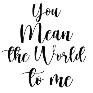 you mean the world to me -vinyl decal