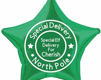 Elf returns .. vinyl decal ..perfect to attach to  balloons
