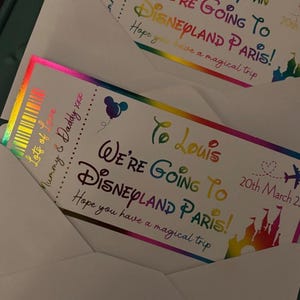 Wir gehen ins Disneyland - Folienticket - komplett personalisiert