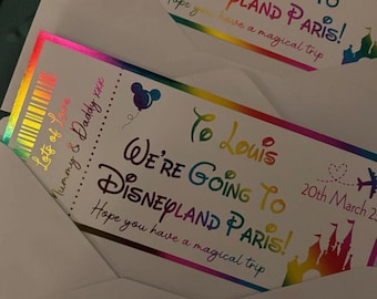 We’re Going To Disneyland - foil ticket- fully personalised