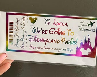 We’re Going To Disneyland - foil ticket- fully personalised