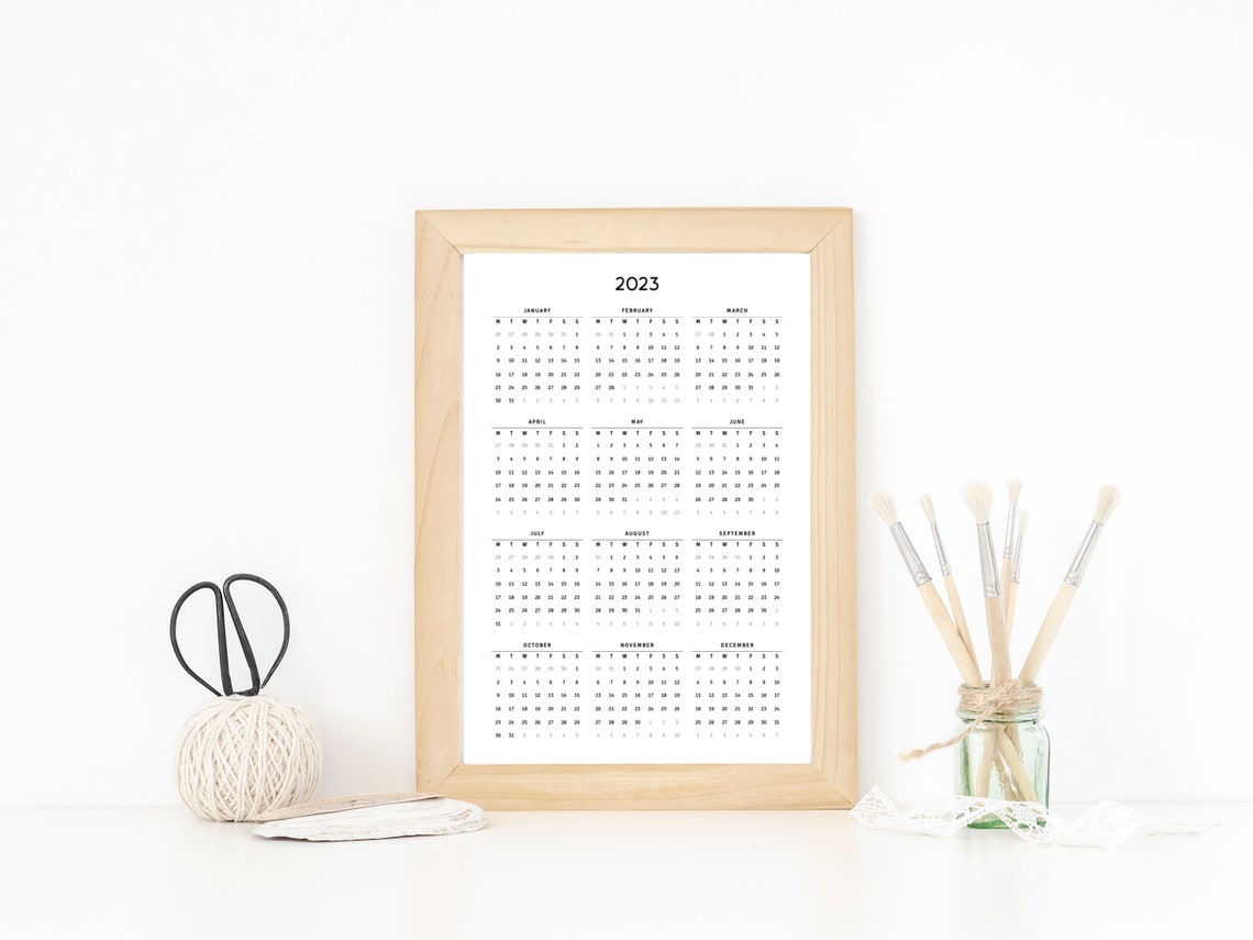 2023-24 Printable Calendar, 2023-24 Yearly Calendar, 2023 Minimalist ...