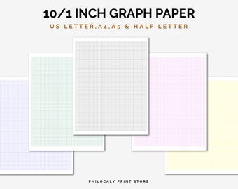 10 squares per inch graph paper, printable graph paper, Cross stitch graph paper knitting,10x1 graph paper, A4, Letter, A5& Half letter
