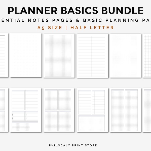 primary writing paper with dotted lines Lined, dot and grid printable pages, Planner basics, Printable notes pages, Basic planner pages, Graph paper, Dotted paper,A5,half letter