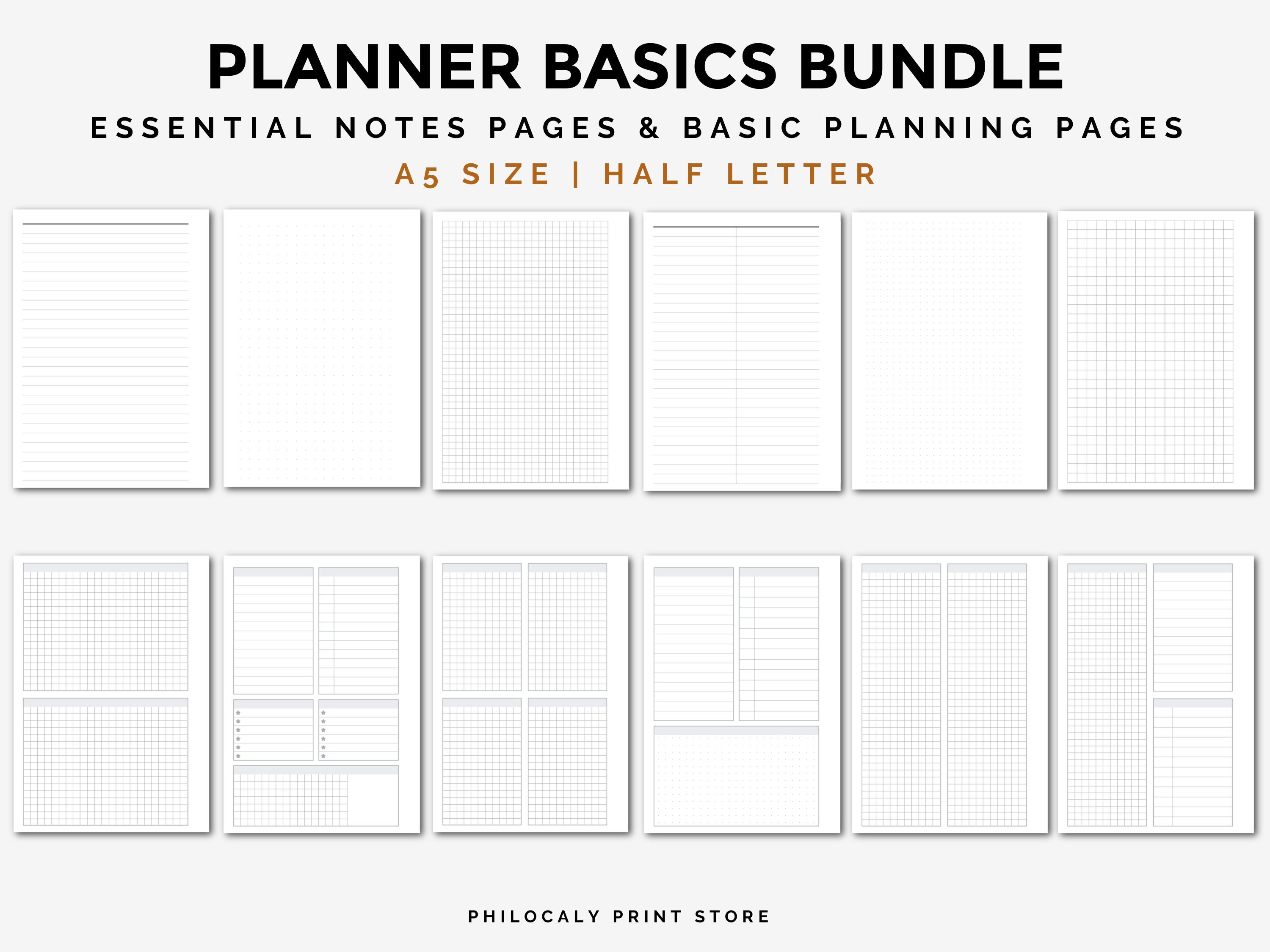 White Paper 32lb, 250 Sheets Half Letter, Size 5.5 X 8.5 or 5 1/2 X 8 1/2,  Unpunched Paper, Thick Paper, Refill Paper, Happy Planner 