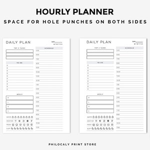 A6 Daily Hourly Planner Printable, A6 Daily Schedule, Undated Daily ...