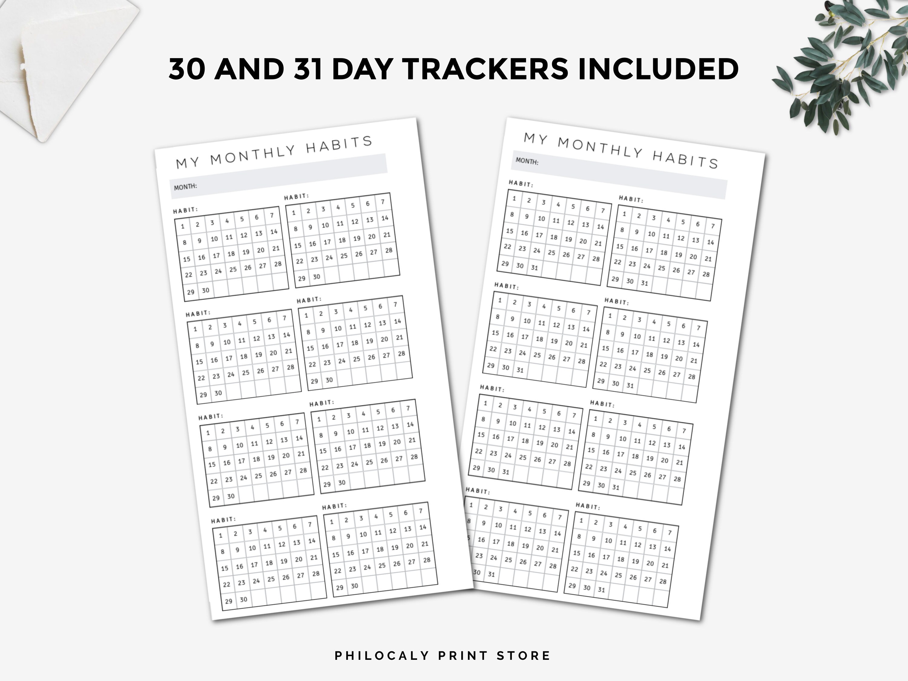 Personal Size Habit Tracker Printable, Habit Tracker Bundle, Weekly ...