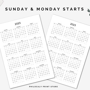 2023-24 Printable Calendar, 2023-24 Yearly Calendar, 2023 Minimalist ...