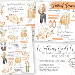 Gods weg bewandelen. Bijbel Journaling. Geloofsplanner. Christelijk. Vertrouwen. Gemengde media. Herfst. Digitale download afdrukbaar