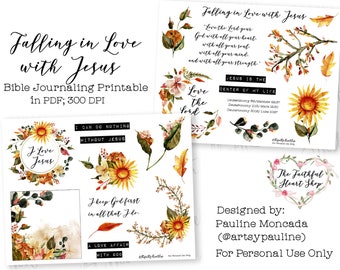 Falling in Love with Jesus. Bible Journaling/Faith Planner Digital Download Printable