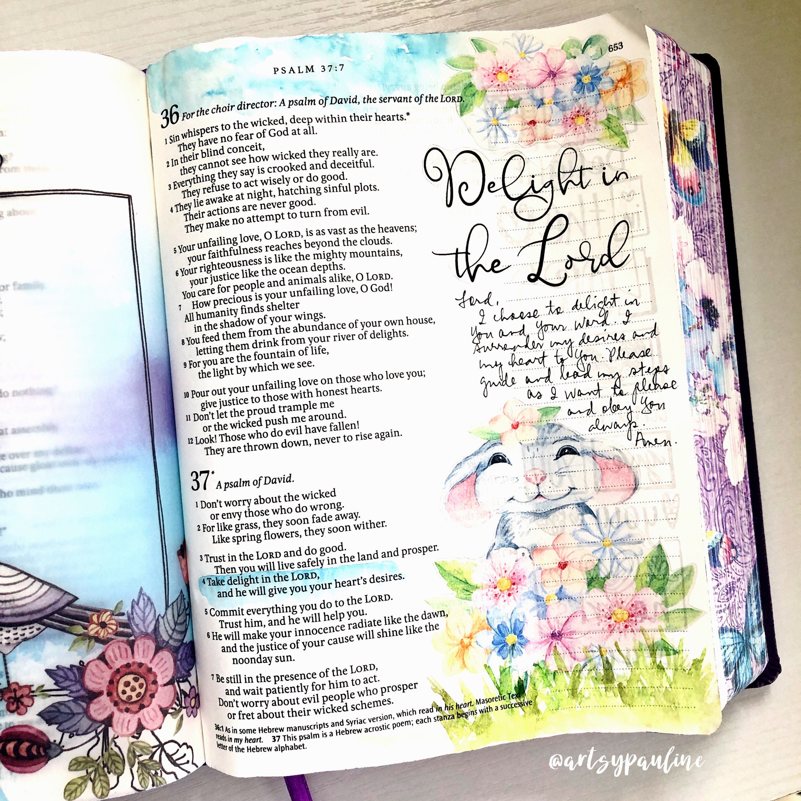 Delight in the Lord. Bible Journaling. Faith Planner. - Etsy