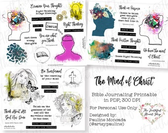The Mind of Christ. Bible Journaling/Faith Planner Digital Download Printable