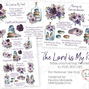 De Heer is mijn Rots. Bijbel Journaling/Faith Planner Digitale Download afdrukbaar. Christelijk. Vertrouwen. Kunst. Gemengde media. Planner-sticker