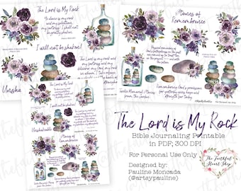 The Lord is My Rock. Bible Journaling/Faith Planner Digital Download Printable. Christian. Faith. Art. Mixed Media. Planner Sticker