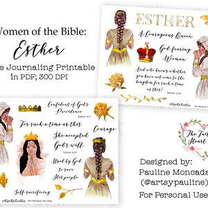 Mulheres da Bíblia: Ester. Diário Bíblico/Planejador de Fé Digital para Download e Impressão