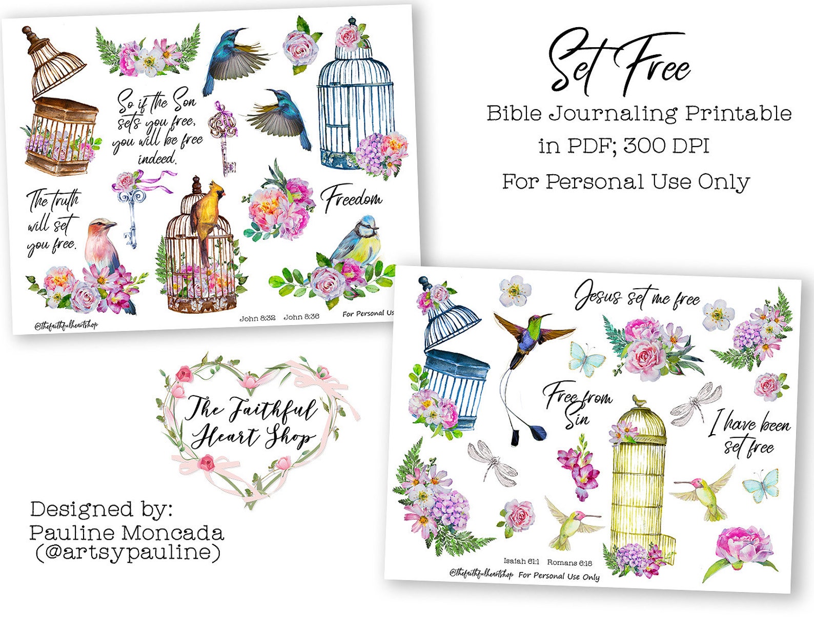 Set Free. Bible Journaling Digital Download Printable - Etsy