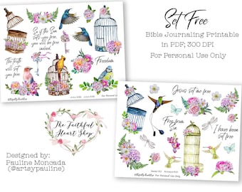 Set Free. Bible Journaling Digital Download Printable