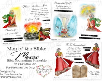 Men of the Bible: Moses. Bible Journaling/Faith Planner. Christian. Faith. Mixed Media. Bible. Moses. Digital Download Printable