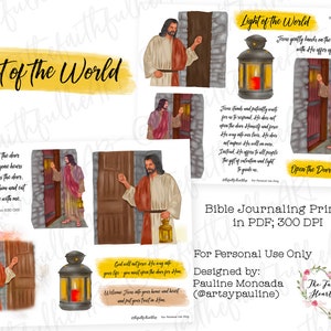 Light of the World. Bible Journaling/Faith Planner. Christian. Faith. Mixed Media. Jesus. Digital Download Printable