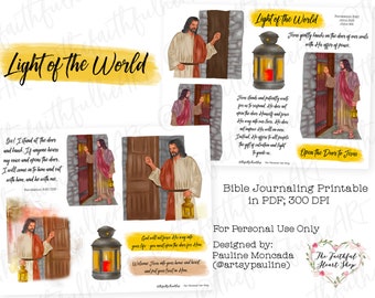 Light of the World. Bible Journaling/Faith Planner. Christian. Faith. Mixed Media. Jesus. Digital Download Printable