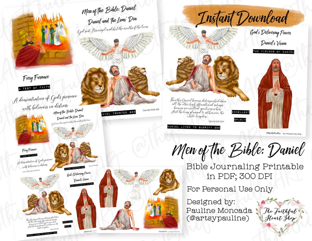 Daniel Scripture Template Men of the Bible: Daniel. Bible Journaling. Faith Planner. Christian ...