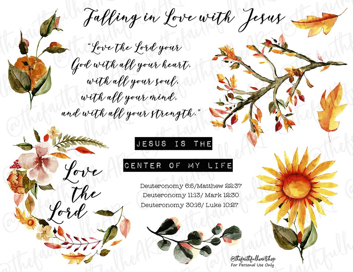 Falling in Love With Jesus. Bible Journaling/faith Planner - Etsy