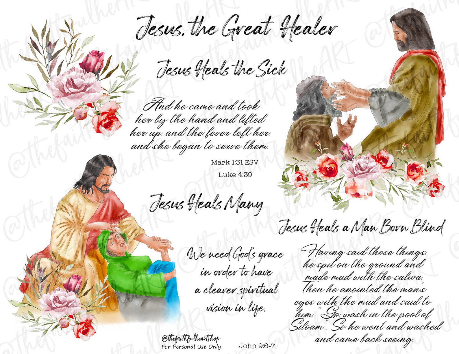 Jesus the Great Healer. Bible Journaling/faith Planner. Etsy