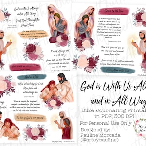 Dios está con nosotros siempre y en todo. Diario bíblico/Planificador de fe. Cristiano. Fe. Mujeres. Jesús. Descarga digital imprimible.
