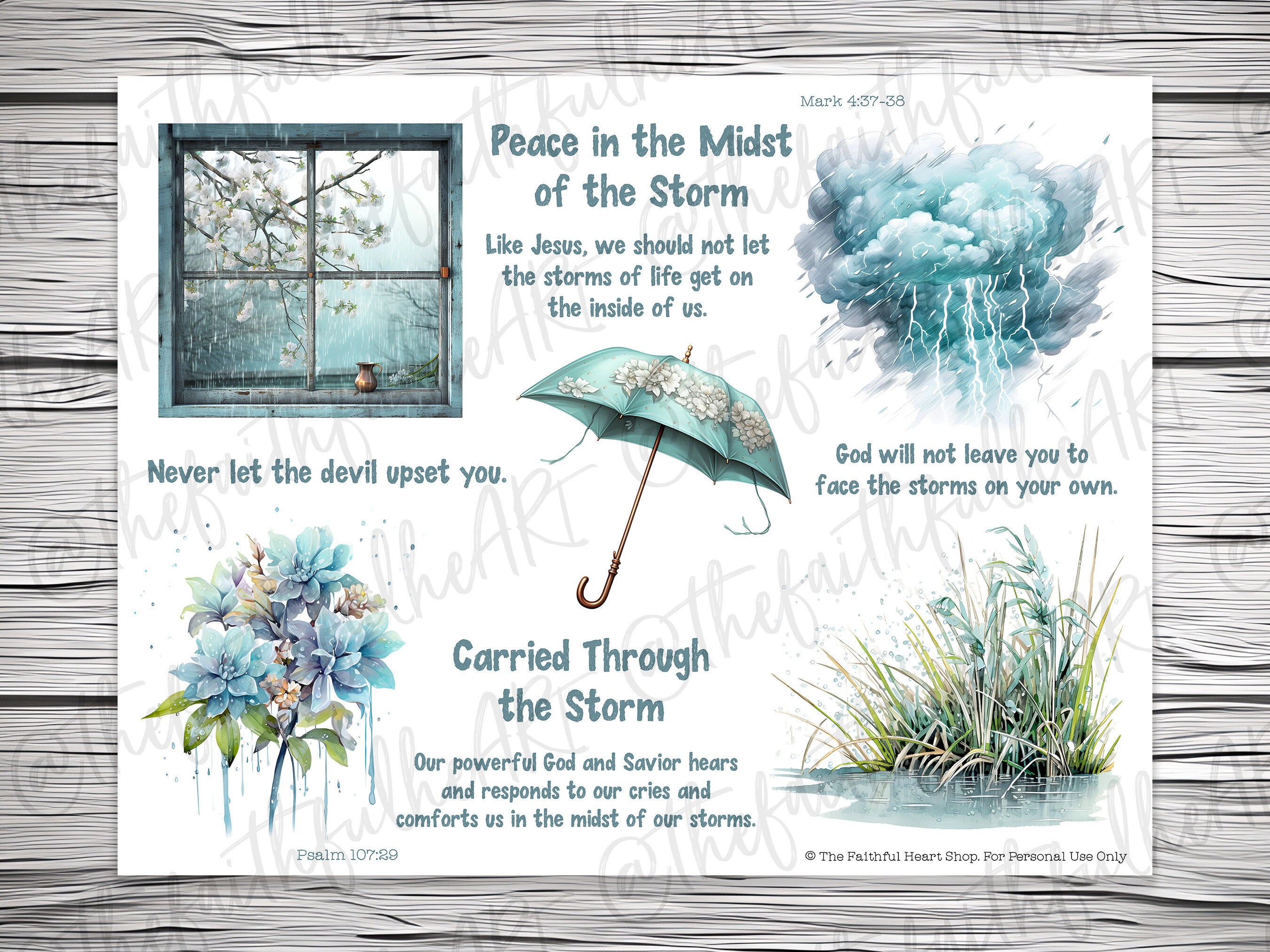 Peace in the Midst of the Storm, Bible Journaling Stickers Printable ...
