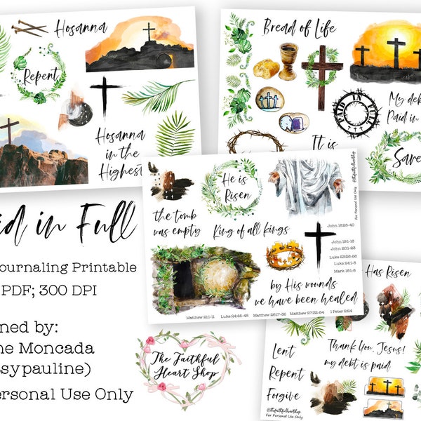 Pagado en su totalidad. Diario bíblico/Planificador de fe, descarga digital imprimible.