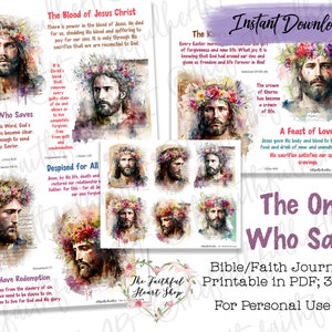 Derjenige, der Bibel-Journalaufkleber druckbar macht, Jesus, christlicher Glaube, Bibelstudie, Bibelaufkleber, Mixed Media, illustrierter Glaube