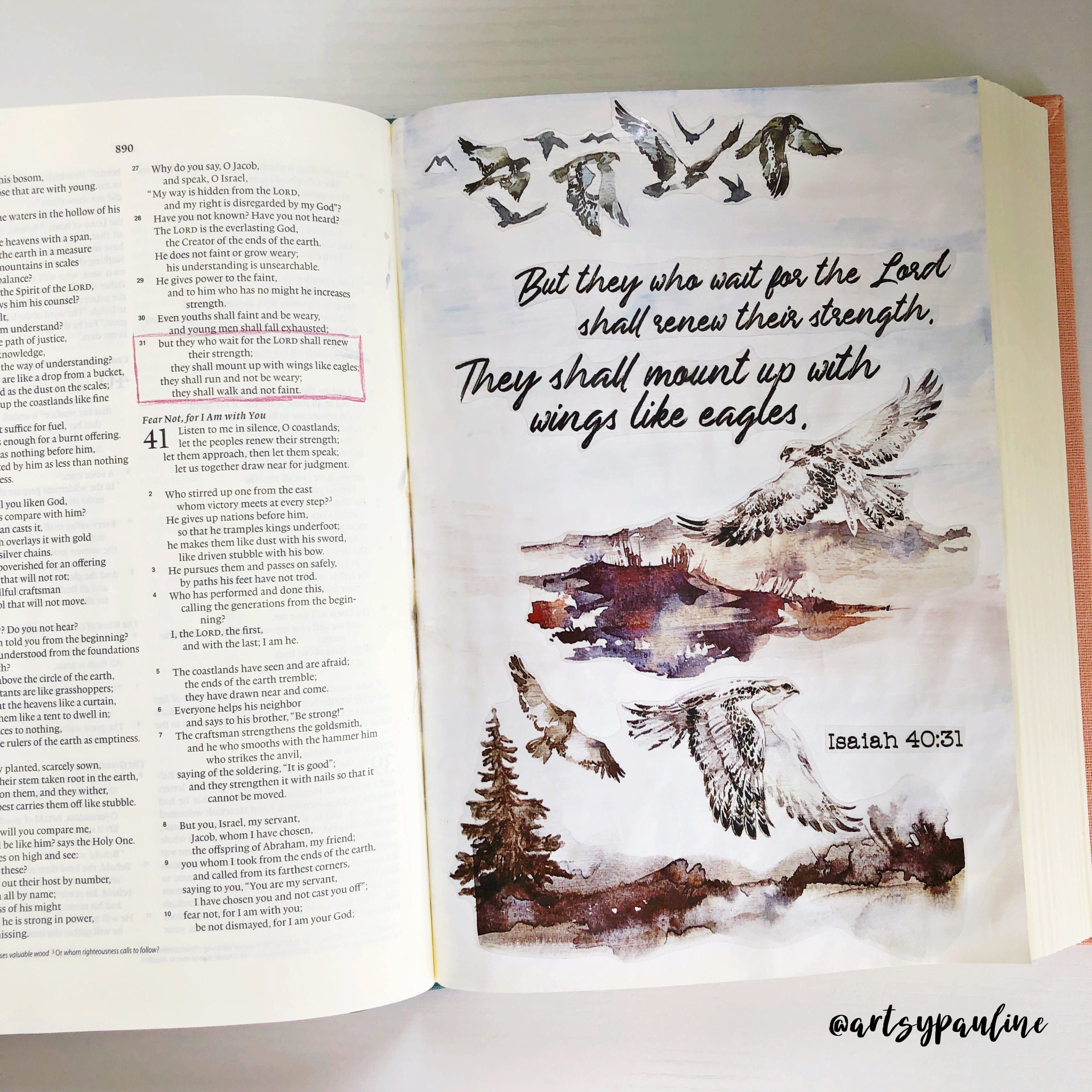 Wings Like Eagles. Bible Journaling Digital Download Printable Etsy