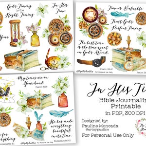 In His Time. Bible Journaling Digital Download Printable
