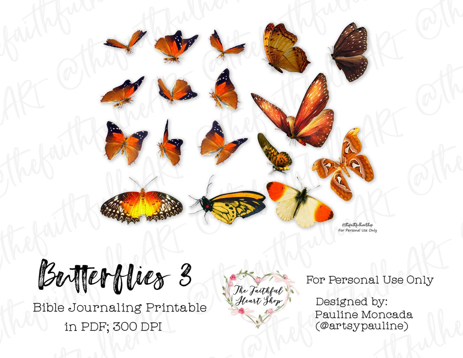 Butterflies. Bible Journaling/faith Planner Digital Download Etsy