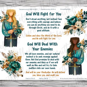 Let God Fight Your Battles, Bible Journaling Stickers Printable ...