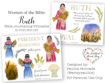Women of the Bible: Ruth. Bible Journaling/Faith Planner Digital Download Printable