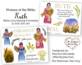 Women of the Bible: Ruth. Bible Journaling/Faith Planner Digital Download Printable