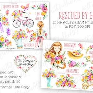 Rescatado por Dios. Diario Bíblico/ Planificador de Fe Descarga Digital Imprimible