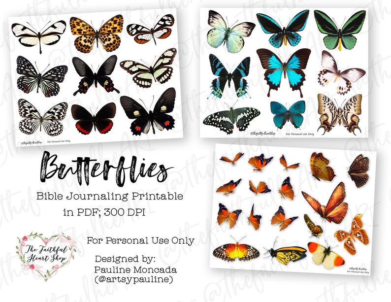 Butterflies. Bible Journaling/faith Planner Digital Download Etsy