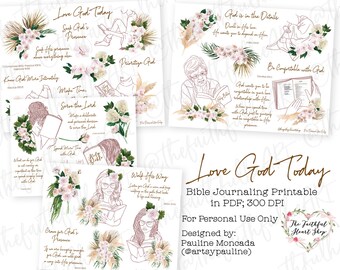 Love God Today. Bible Journaling/Faith Planner. Christian Faith. Women Reading. Faith. Bible Reading. Digital Download Printable