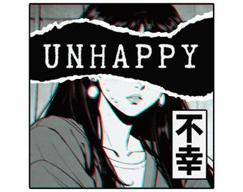 Camiseta de chica manga infeliz, ropa de calle de anime Sadcore
