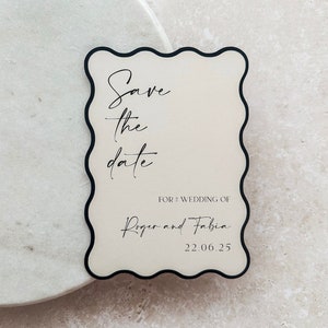 Wedding Save the date A6 wave shaped invitation | Shaped Wedding Save the Date | Save the dates